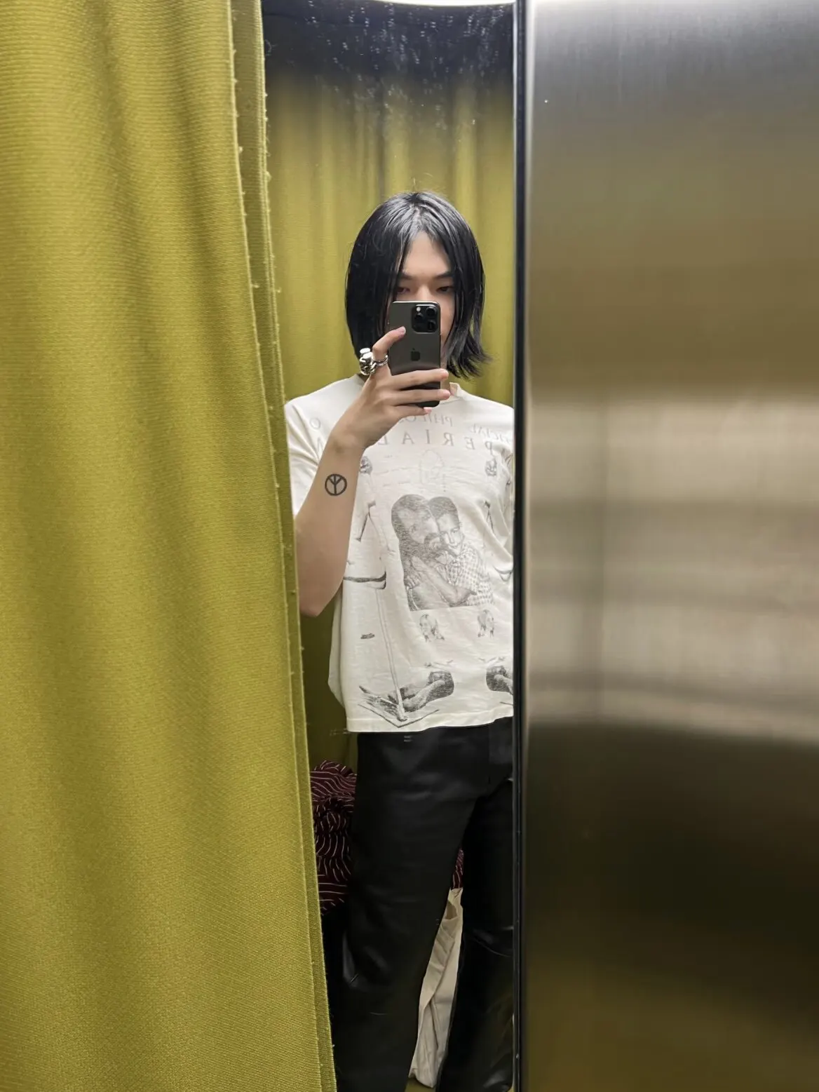 ER/D 26ss Philosophy washed portrait print short-sleeved T-shirt