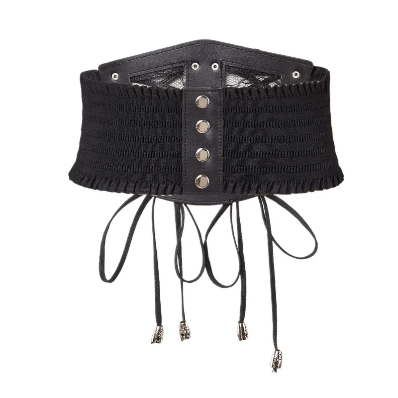 Corset riem tailleband voor vrouwen elastische kostuum taille riem sexy vetersluiting R7RF