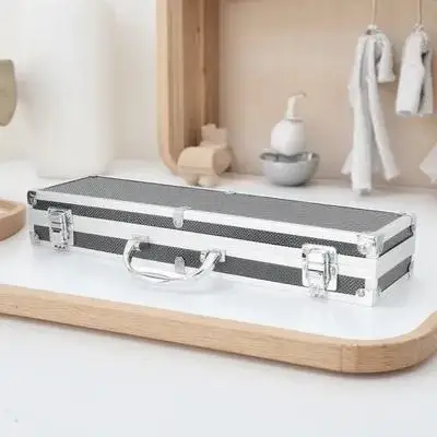 

Multi-Function Tools Storage Box Portable Aluminum Alloy Toolbox Reinforced Handle Buckle Closure Durable Repair Equipment Case