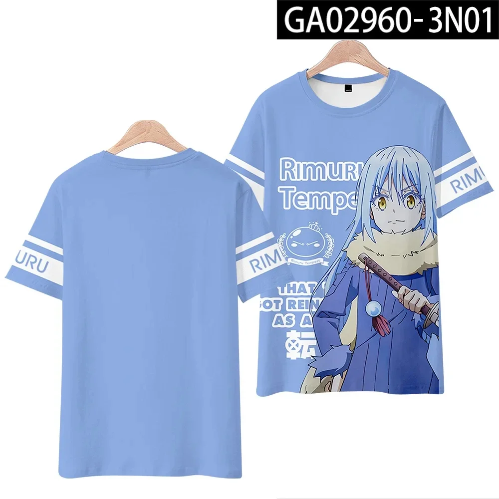 Dieses Mal wurde ich als Slime Rimuru Tempest wiedergeboren. 3D-Druck-T-Shirt für Damen und Herren, Sommer, kurzärmelig, lustiges T-Shirt – Detail 9