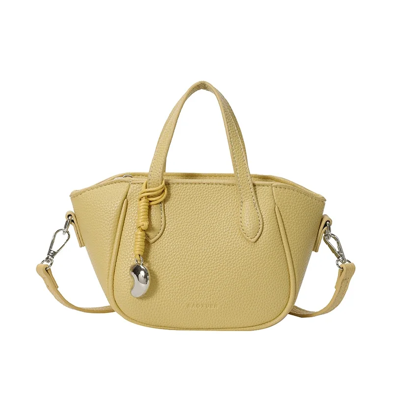 

Простые повседневные однотонные сумки на плечо из искусственной кожи большой вместимости, модные универсальные сумки высокого качества, лидер продаж, женские сумки через плечо, желтая сумка