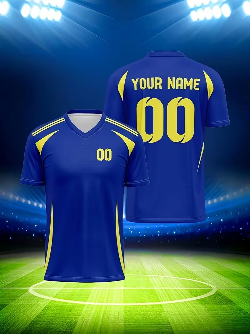 3D Printed Custom Name Team Name Numbers Football Jersey New Sports T Shirts Stripe E-sports Jerseys Cool V Neck Tops Unisex Tee