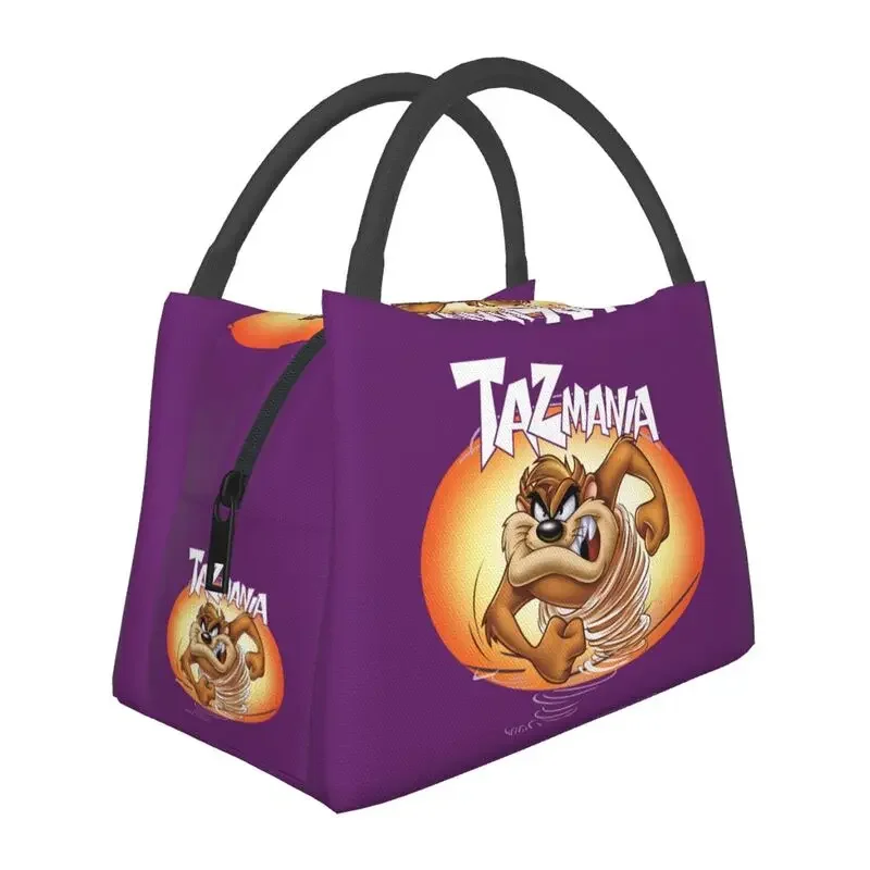 Custom Taz Mania Tasmanian Devil Lunch Bag Men Women Cooler Warm Insulated Lunch Boxes for Picnic Camping Work Travel