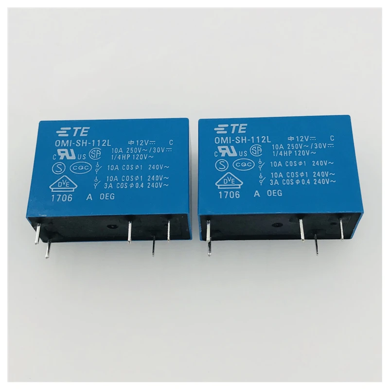 

10pcs/lot TE 10A 240VAC 5-Pins PCB Power Relay OMI-SH-112L 12VDC