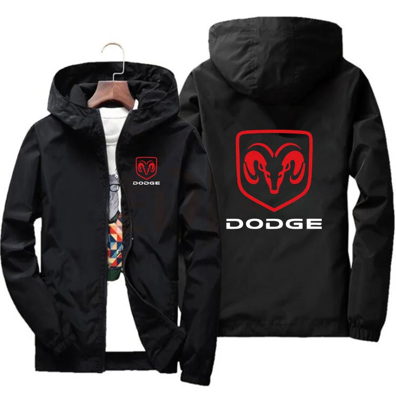 Dodge logo car 2024 Spring and Autumn new men\'s Bomber casual outdoor fashion ultra-thin zipper Sport jacket