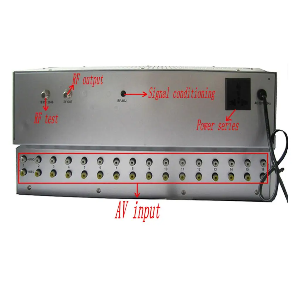 New 16-channel AV to RF pal-dk pal-bg NTSC Hotel CATV Front-End System Agile Neighbourhood Analogue Modulator