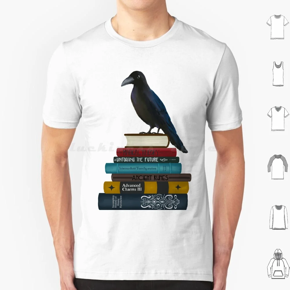 Raven On Books T Shirt Men Women Kids 6Xl Raven Studious Claw Smart Intelligent Books Bibiophile Magic Magical Wizard Wizardy