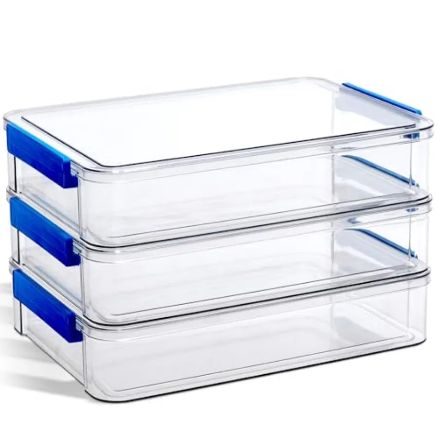

Пластиковые контейнеры для хранения 6 Qt (9 x 13 дюймов) с крышками и защелками, портативный кейс для проектов, прозрачные штабелируемые коробки для файлов для организации хранения