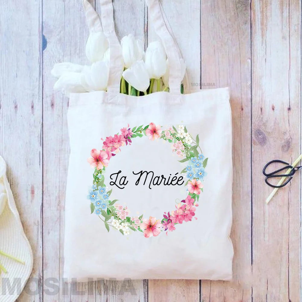 Bachelorette Party Print Shopping Canvas Bag Wedding Female Shoulder Bag Team Bride Bachelorette Women Handbag 35*40CM DG052