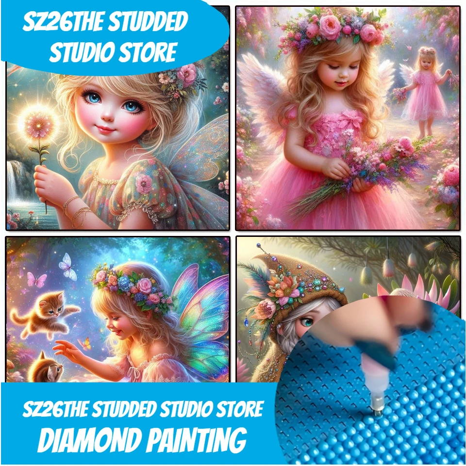 

Sz26The Studded DIY Алмазная картина Фея Эльф Девушка Новая полная круглая мозаика Пейзаж Картина Набор для вышивки крестом Искусство Горный хрусталь Hom