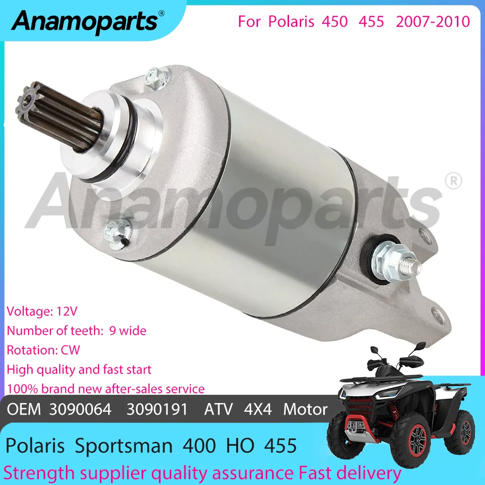 

Motorcycle Parts Engine Starter motor Assembly fits for 2007-2010 Polaris Sportsman 400 HO 455 CC ATV 3090064 3090191