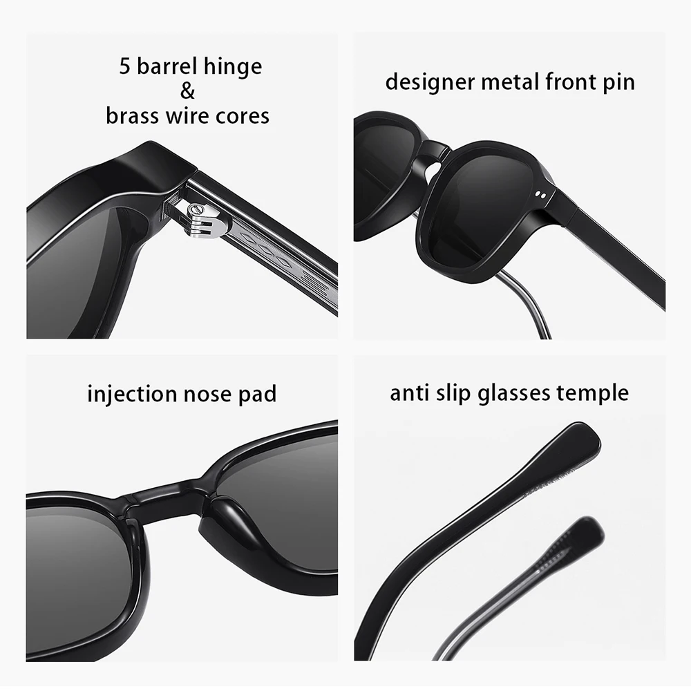 DDDLONG moda retro kwadratowe punkowe okulary przeciwsłoneczne damskie męskie okulary przeciwsłoneczne klasyczne Vintage UV400 odcienie zewnętrzne D534 — zdjęcie 4