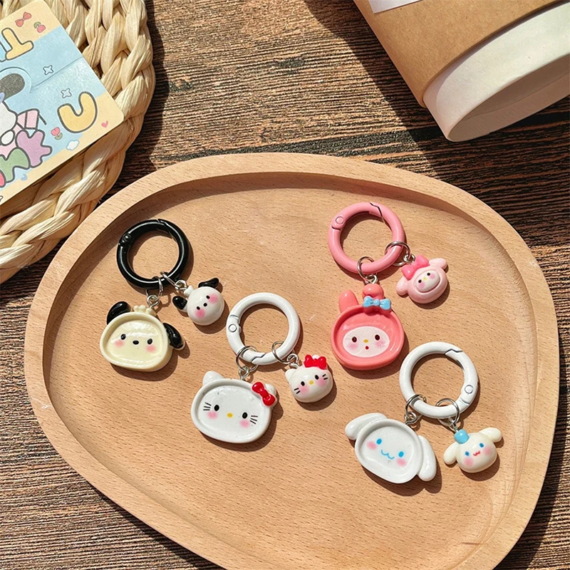 Lovely Anime Sanrio Keychain Kawaii Keyring Car Keyholder For Girls Children Cute Bag Pendant Backpack Decoration Accessories