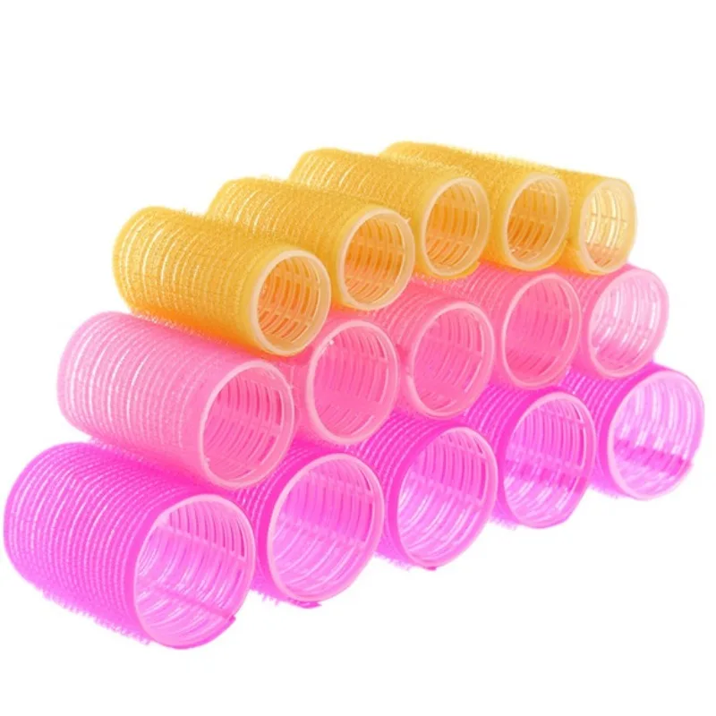 6pcs Self-Grip Hair Rollers Heatless Hair Curlers No Heat Hair Bangs Volume Self-adhesive Hook & Loop DIY Styling Tools