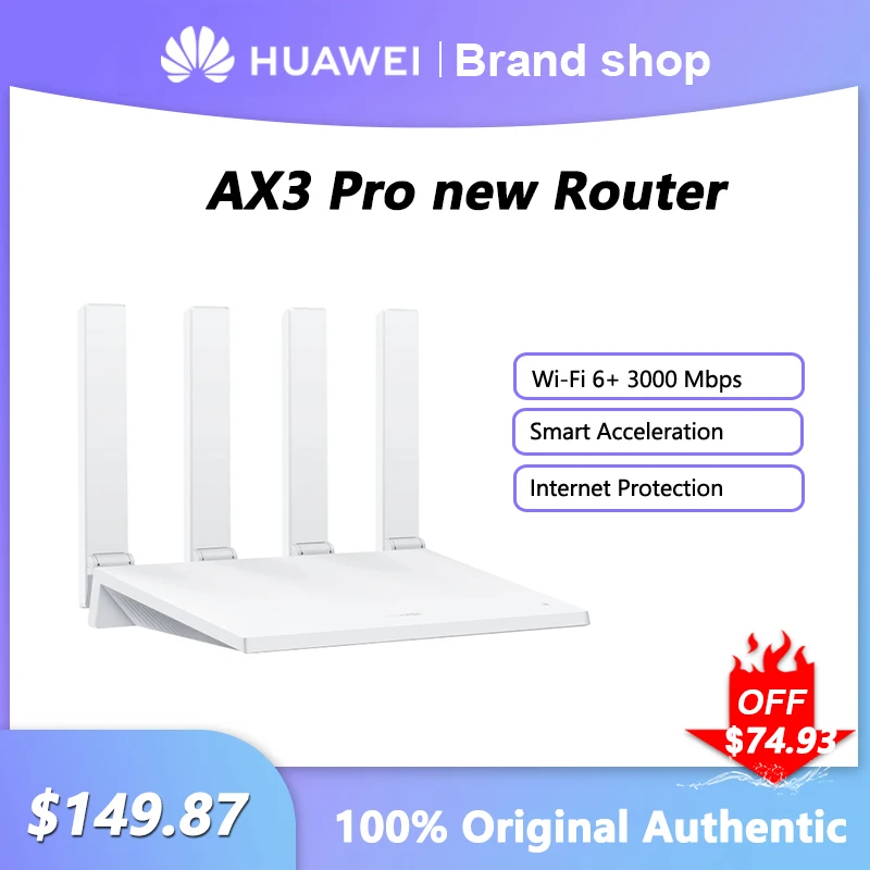 Huawei Ax3 Pro Nieuwe Router Wi-Fi 6 + 3000 Mbps Signaal Repeater 2.4Ghz 5Ghz Dual-Band Draadloze Netwerkversterker Ondersteunt Nfc