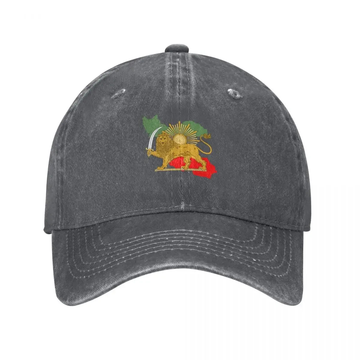 Iran, Persia, map & flag - Lion and Sun iconic sign for the Persian Baseball Cap Anime Mountaineering New Hat Men's Caps Women's