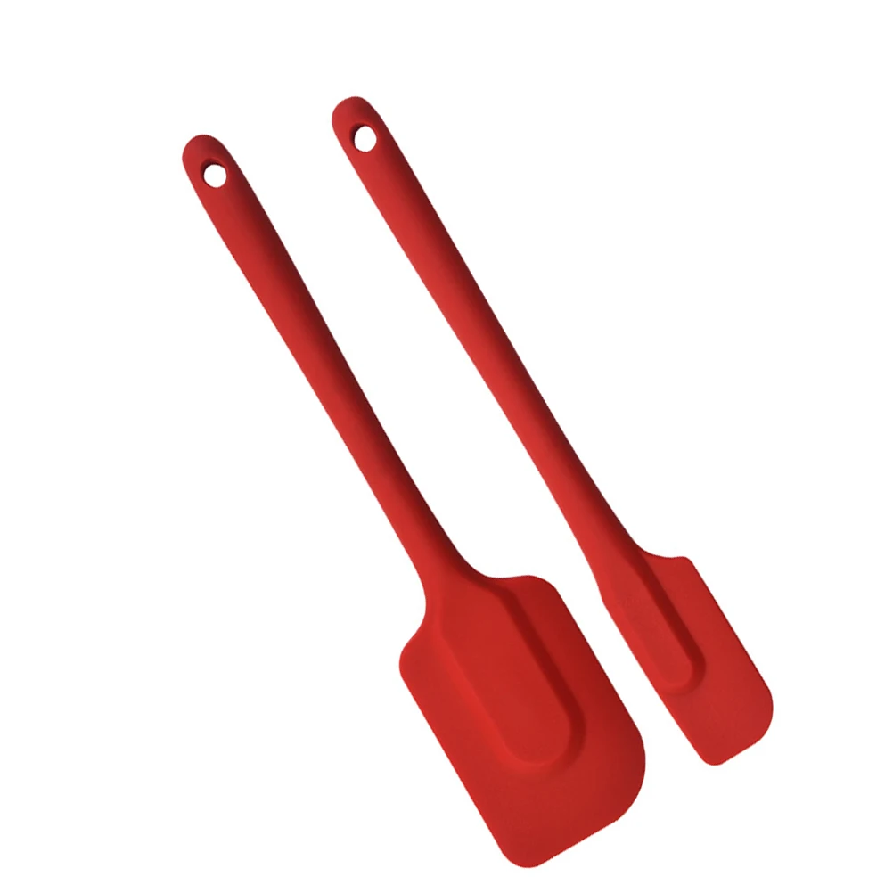 

2pcs Silicone Spatulas Thickened Scrapers Smooth Easy Clean Wall-Hangable Storage Ergonomic Handle For Kitchen Baking