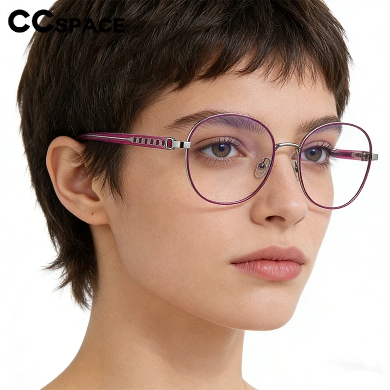 

Круглая металлическая оправа для очков, женская оправа для очков с диоптриями, большая оправа, очки с защитой от синего света, очки по рецепту 56522