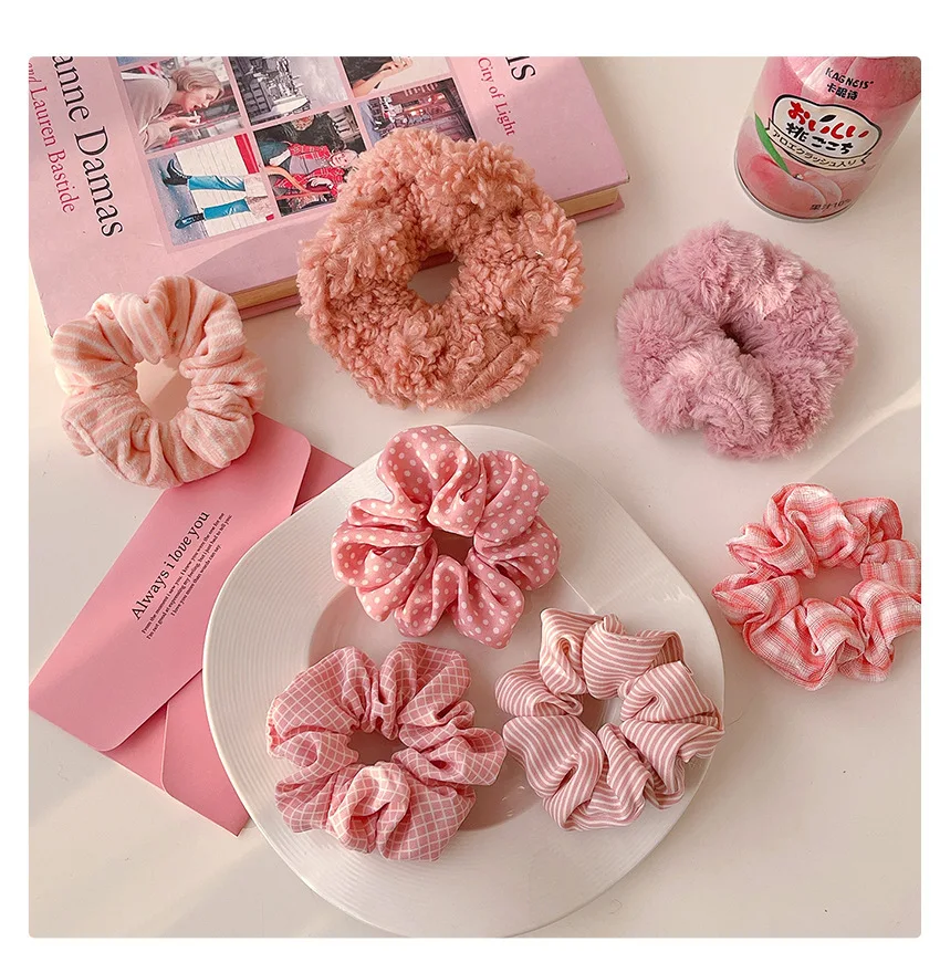 2026 Neue Frühling-Sommer Rosa Haargummis mit Hoher Elastizität, Schonende Haarbänder für Frauen und Mädchen, Koreanische Mode-Accessoires – Detail 6