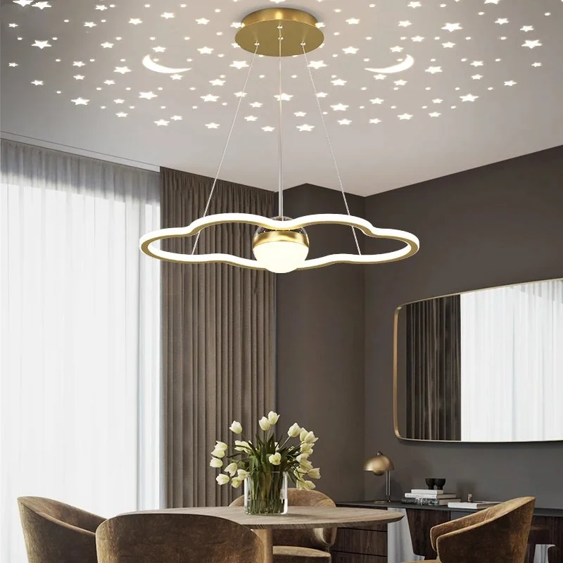 

Nordic Chandelier Pendant Lamps Living Room Dining Room Study Simple Line Lights Hotel Bar Lighting Creativity Clover Restaurant