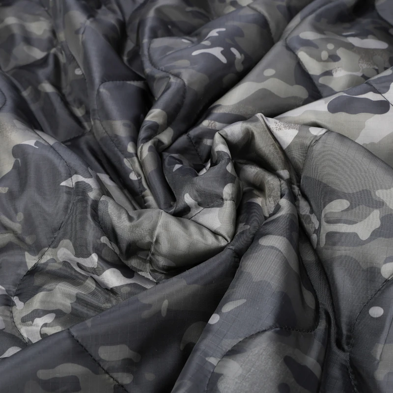 82x58 Inch Tactical Army Poncho Liner Camouflage Water Repellent Woobie Quilted Blanket Suitable for Camping, Shooting, Hunting