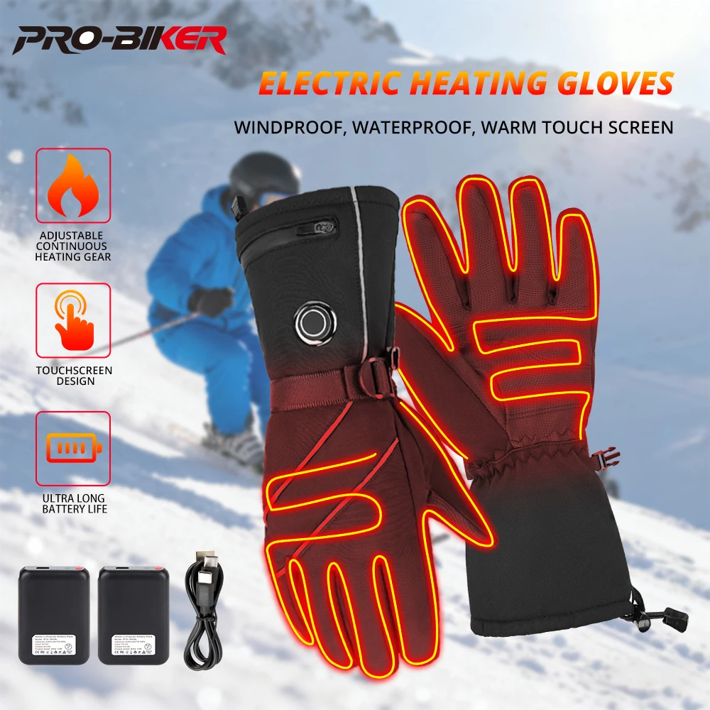 

Snow motorcycle electric gloves, rechargeable and warm ski gloves, single board hunting and fishing