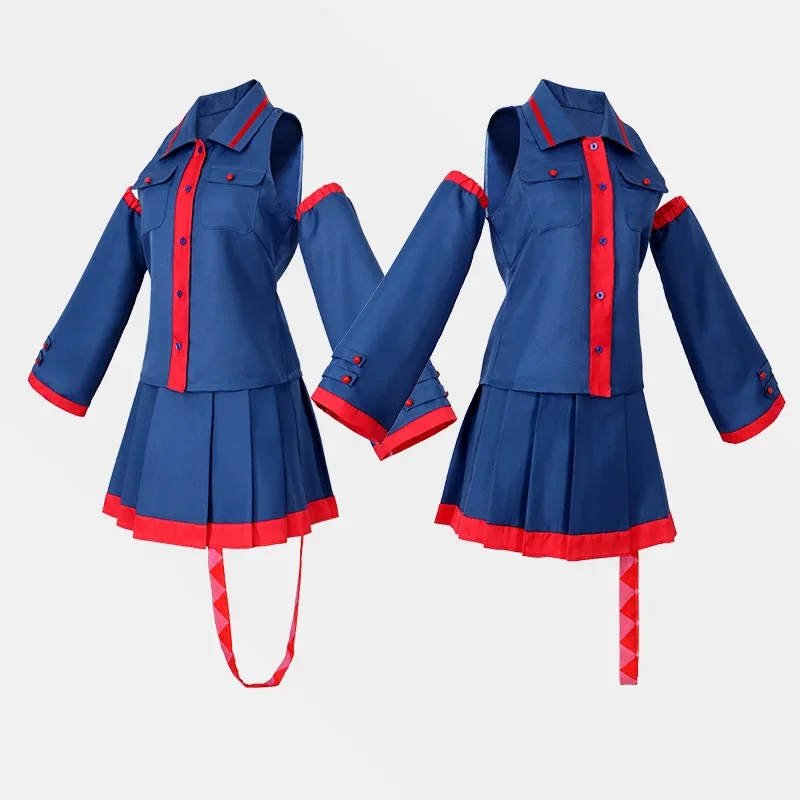 Anime Mikuu Kasane Teto Cosplay Costume Wig Women Girl JK Uniform Blue Pinkling Dress Game Cosplay Halloween Costume Suit