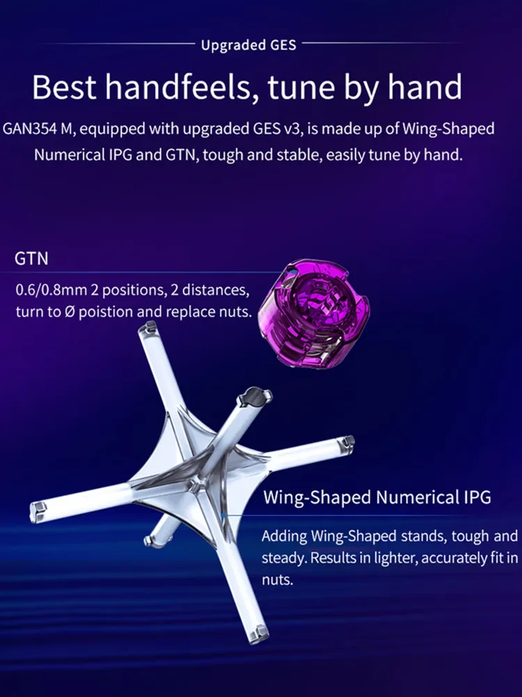 【JudyCube】GAN 354 M V2 3x3 Magnetic Speed Cube Stickerless GAN354 M Speedcube 3x3x3 Professional Magic Cube Toys for Children