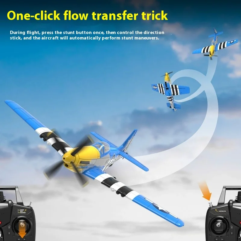 Orlans Fixed Wing Model Four Channel Remote-Controlled Aircraft Fighter Glider Stunt Mustang Model 76105
