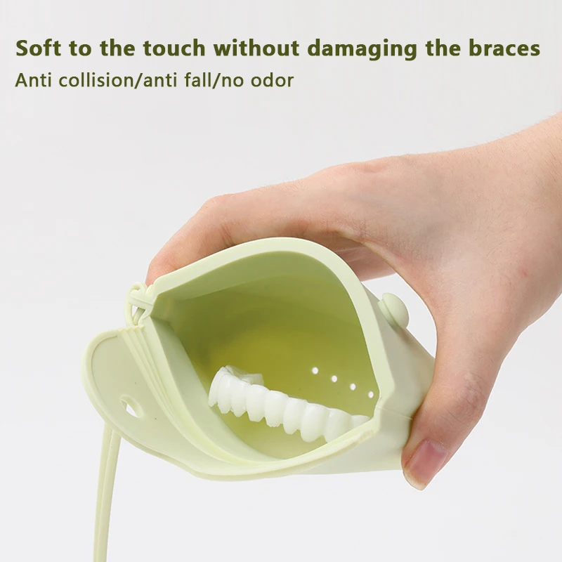 Silicone Dental Denture Case Retainer Storage Box Mouth Guard Container Denture Case Sealed Braces Box Oral Hygiene Supplies