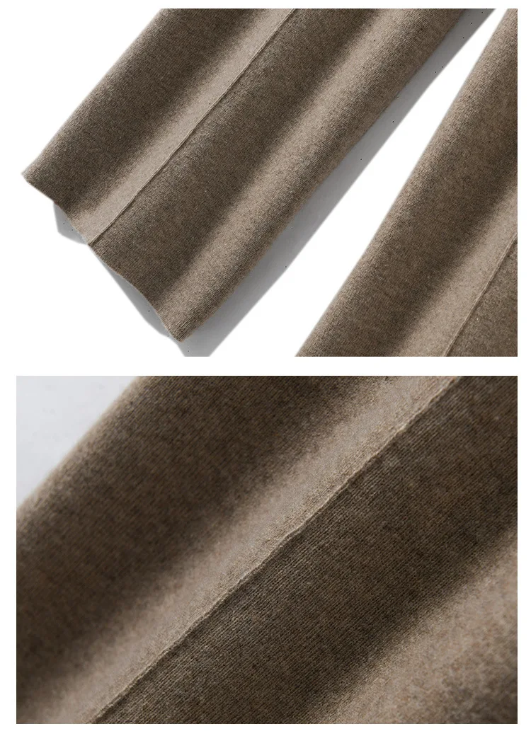 Neue Herbst-Winter-Strickhose für Damen mit weitem Bein, Kordelzug, elastischem Bund, lockerer Passform, weiche, warme, lässige, gerade geschnittene Strickhose – Detail 15