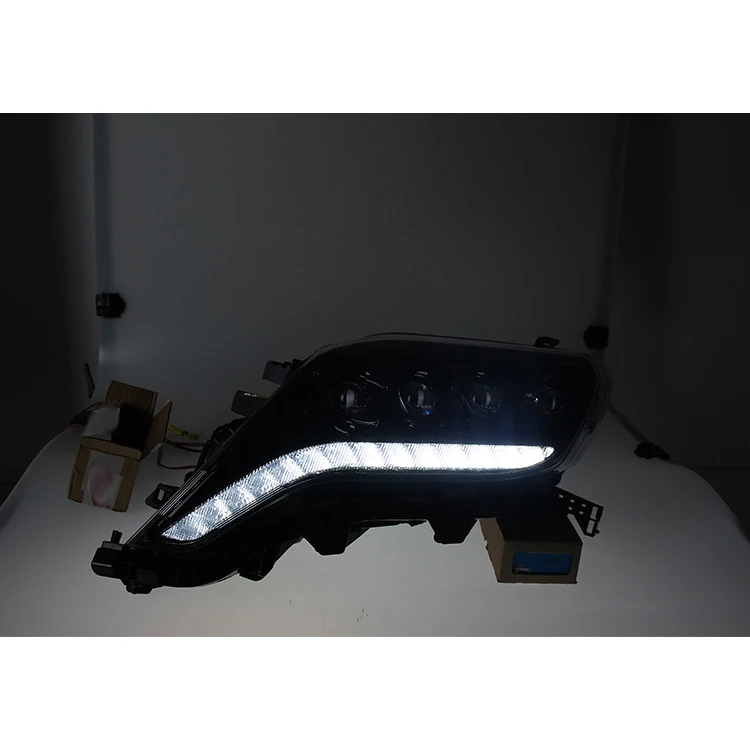 Upgrade LED DRL 4 ogen lens dynamische koplamp Montage voor Toyota Prado FJ150 2014-2017 hoofd mistvoorlicht licht accessoires