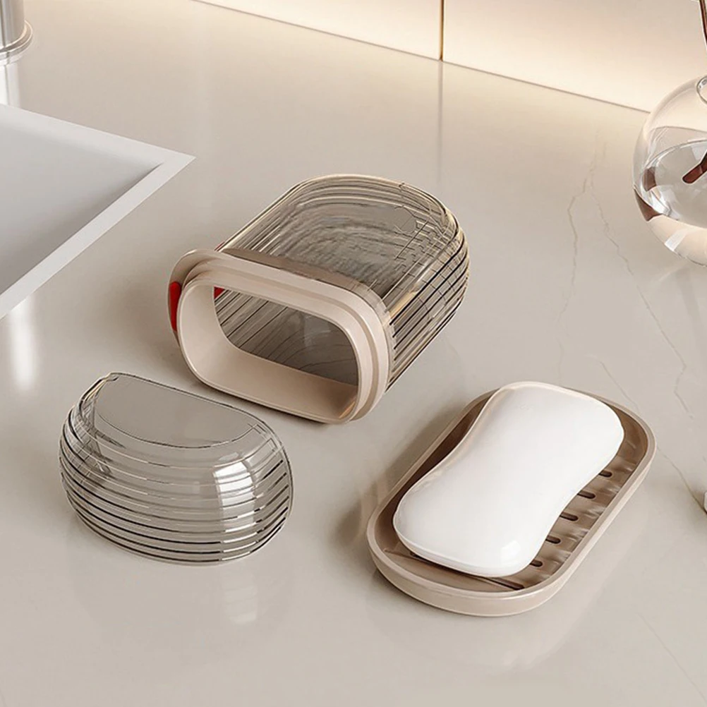 

2pcs Double Layer Soap Box Drainage Portable Travel Holder Sealed Design Wet Dry Storage Creative Household Toiletry Container