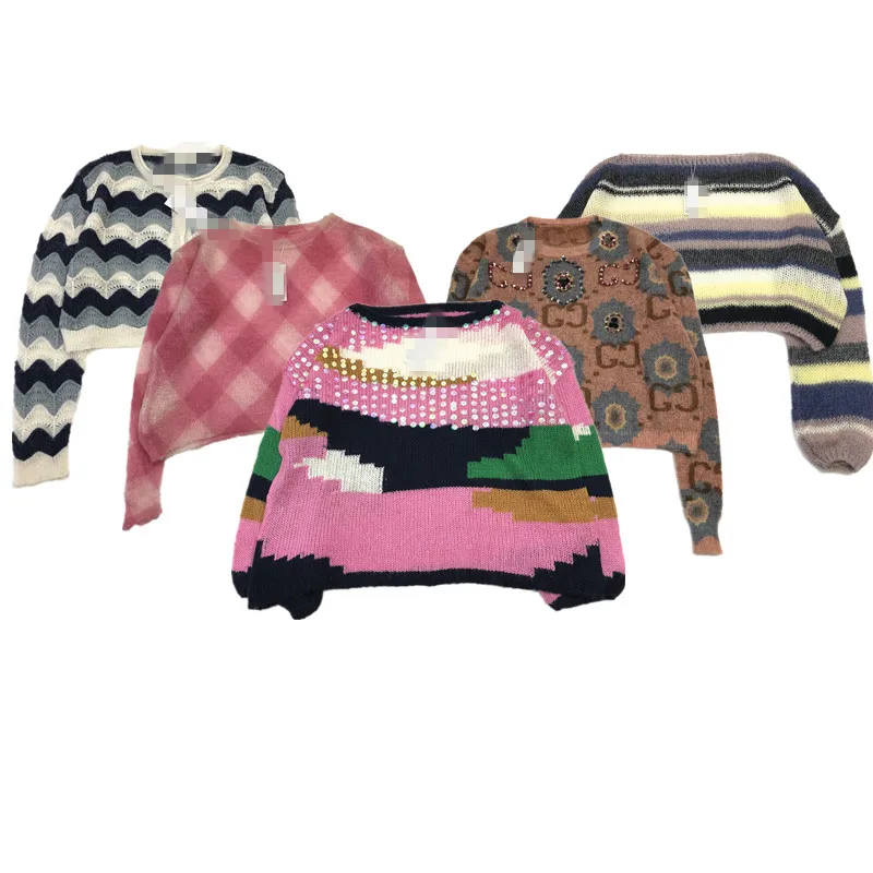 

Vintage Autumn Winter Twist Knit Sweater Fair Isle Silk Coat Candy Color Handmade Women's Faion Premium Quali