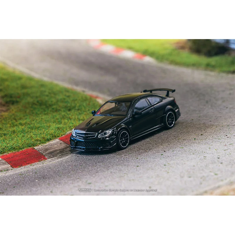 PreSale TW 1:64 C63 Coupe Black Series Matte Black Diecast Diorama Car Model Collection Toys Tarmac Works