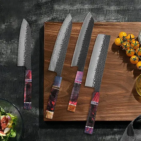 1-4 PCS Kitchen Knife Set Damascus Steel Japanese Chef Knife Santoku Knife Nakiri Knife Kiritsuke Knife Stable Wood Handle