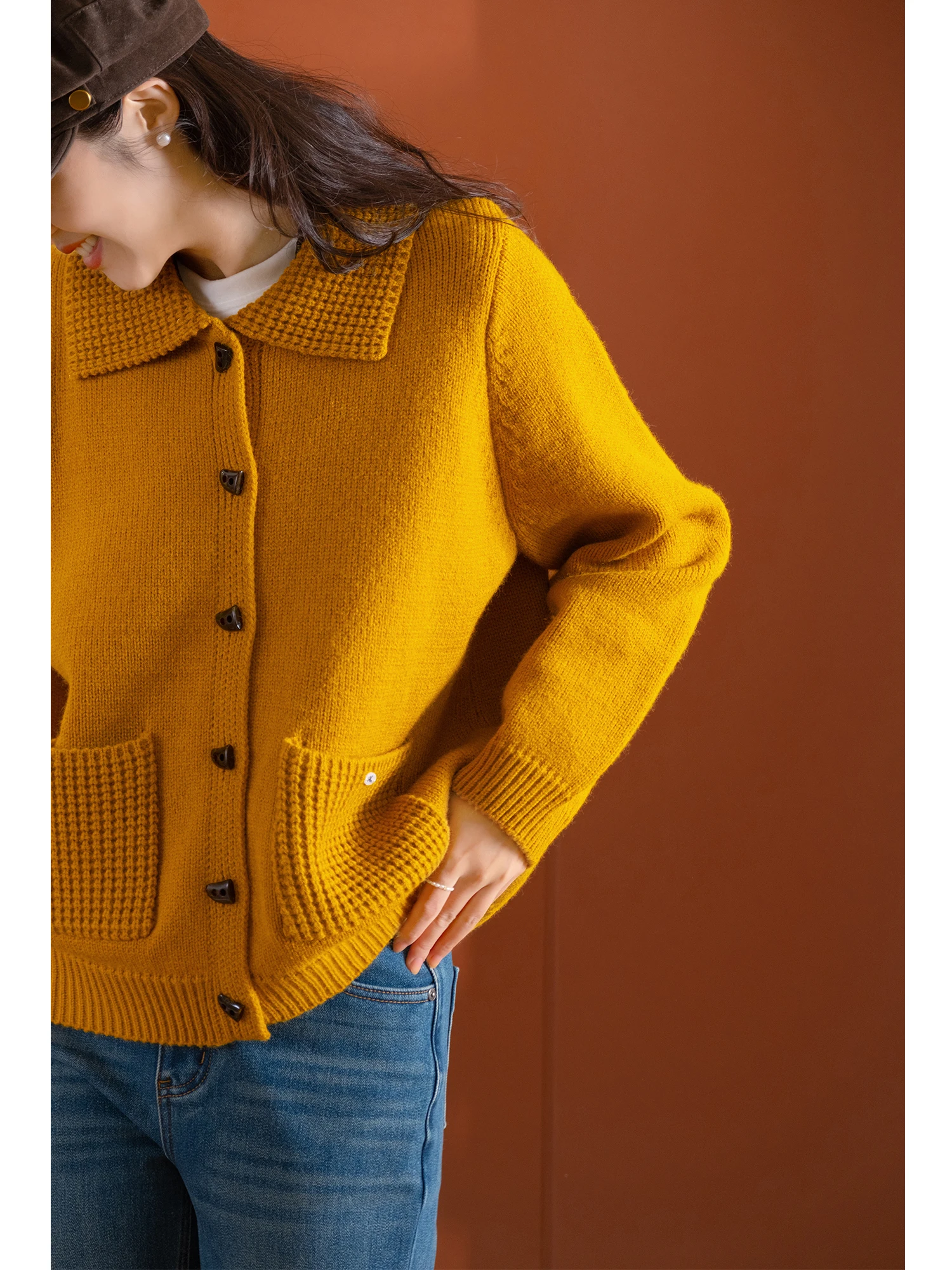 

Приятный для кожи свободный вязаный открытый кардиган Fce Pine Needle Splicing из мягкого полиэстера и нейлона Long Sve Ele Sle