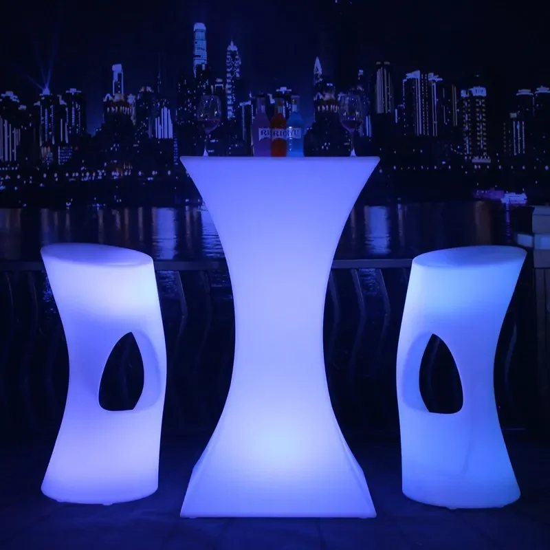 LED Luminous Furniture Small Waist Bar Outdoor Banquet Dance Cocktail Bar Luminous Bar Table