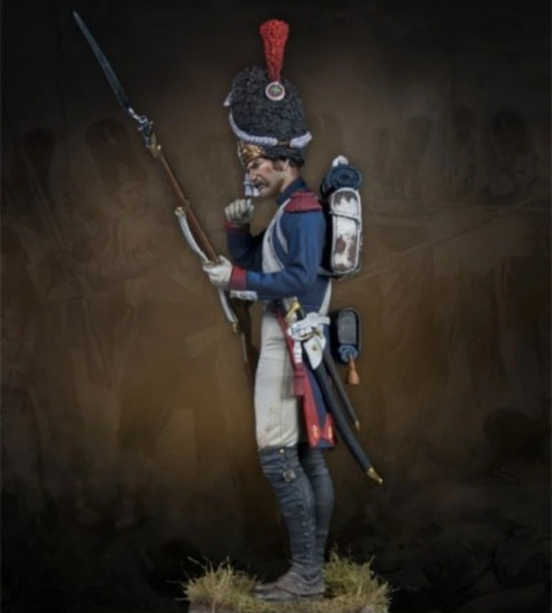 1/24 Scale 75mm Die-Cast Resin Figure Model Kit Ancient Imperial Guard Grenadier 1805 Hobby Miniature Toys Unassembled Unpainted
