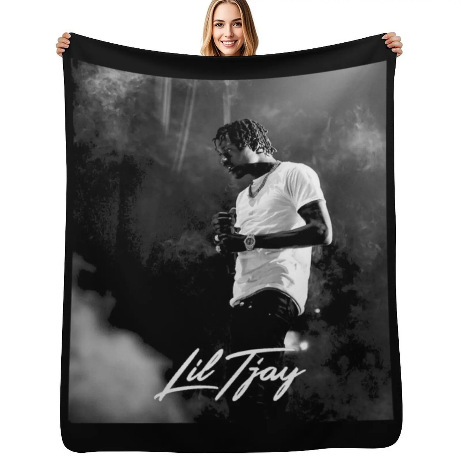 

Lil Tjay Throw Blanket Decorative Sofa Soft Plush Plaid Bed Fashionable Luxury Blankets