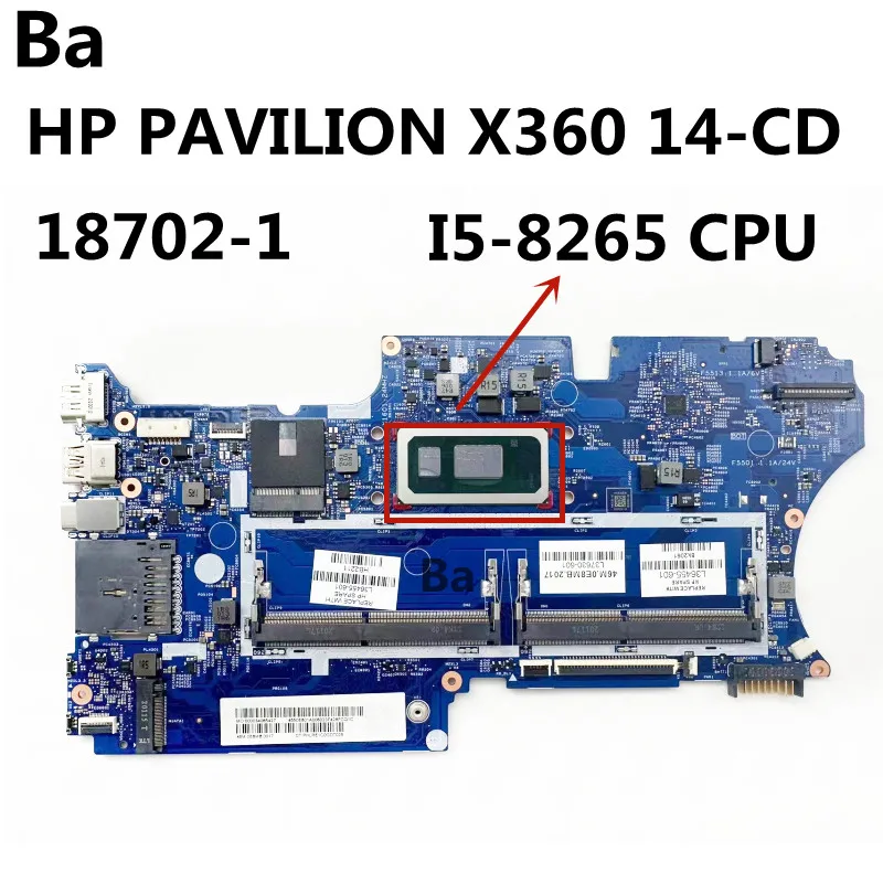 For HP Pavilion X360 14-CD Laptop Motherboard I5-8265 CPU 18702-1 448.0E814.0011