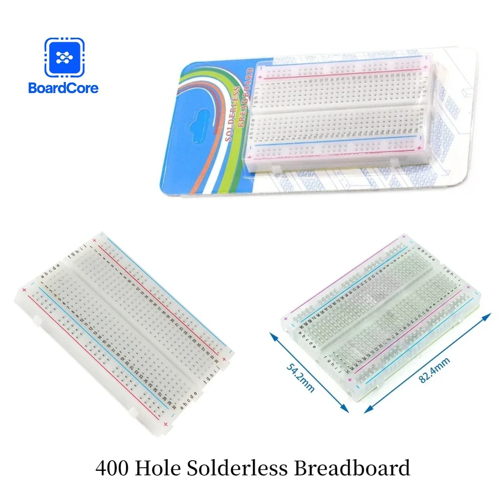 400-Loch-Steckbrett, weiß, transparent, für Arduino-Projekte, Allzweck-Schaltungsprüfplatine, 1 Stück