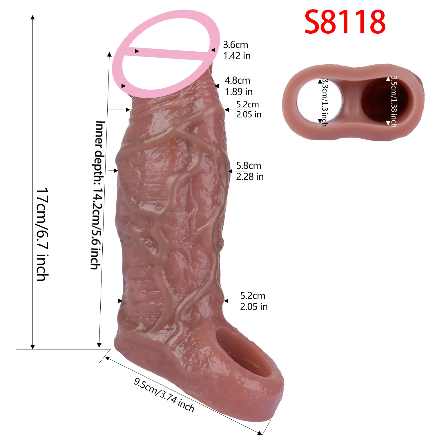 SXXY Skin-Like Dildo Sheath Silicone Super Soft Penis Sleeve насадка на член Cock Ring Hollow Dildo Sex Toy For Men Dick Extend - view 2