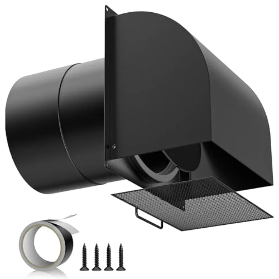 

Upgraded] 6 Inch Hooded Wall Vent with Magnetic Seal Flap and Removable Mesh Arc-Shaped 6'' Exhaust Vent Cover Cap for Kitchen
