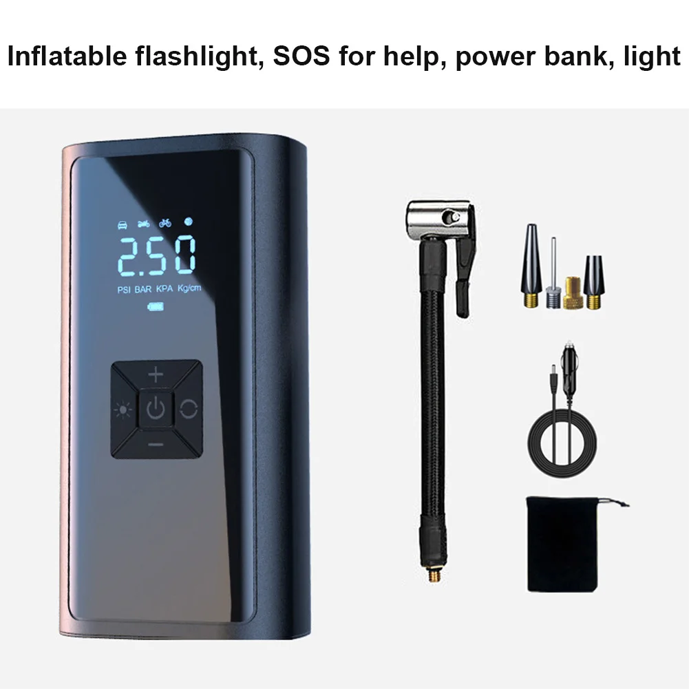 150PSI مضخة الإطارات الكهربائية مع ضوء LED المحمولة سيارة مضخة نفخ شاشة الكريستال السائل مضخة هواء السيارة للسيارات دراجة الكرة