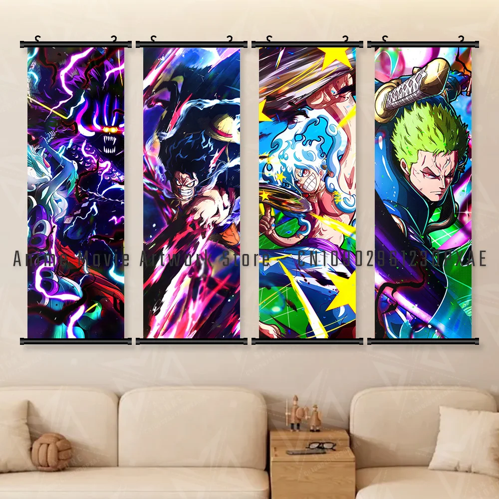 انمي ياباني قطعة واحدة جدار عمل فني مخطوطات صور القرد د. لوفي قماش معلق اللوحة ديكور المنزل طباعة HD الملصقات #2