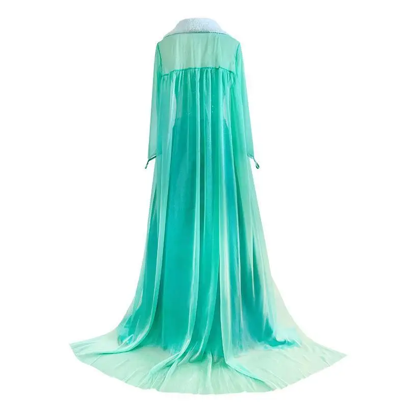 الأزرق Princ Dr S4XL حجم كبير إلسا لوين سنو وايت زي الملكة إلسا أداء الزي المرأة Faion Dr