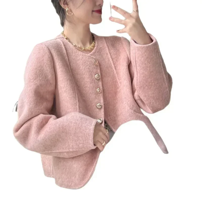 Autumn Woman Solid Single Breasted Temperament Tops New Women Clothes O-neck Tunic Fashion Caot Korean Vintage Y2k Tweed Jacket