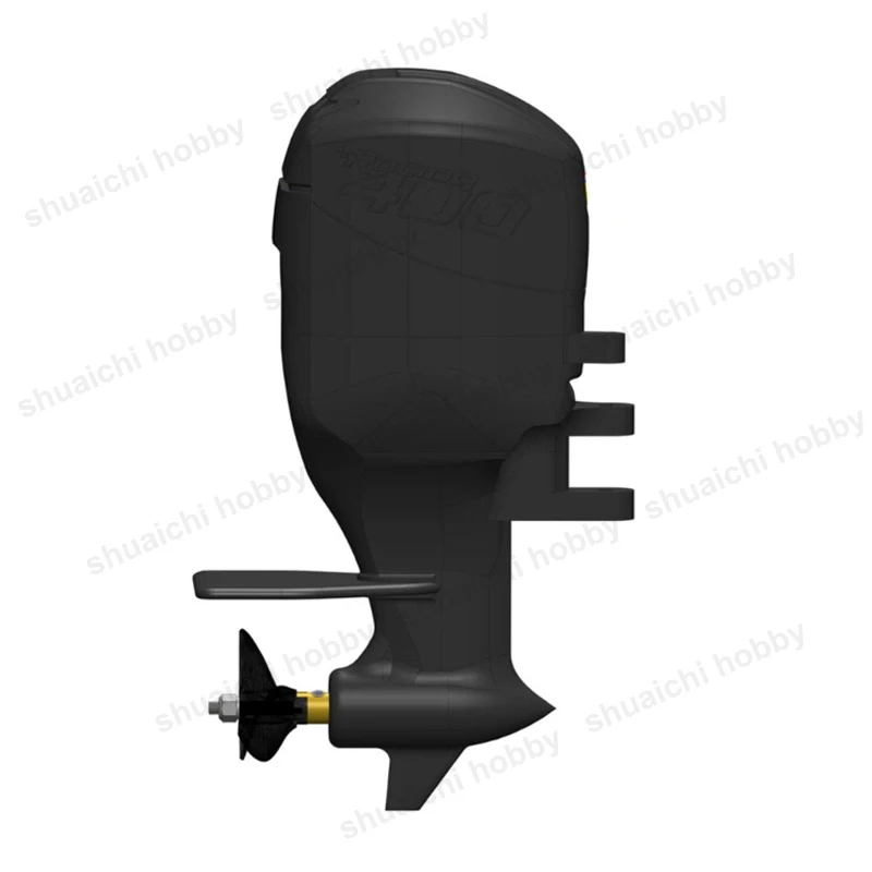 1 セット 1/8 スケール船外機シェル組立キット船尾外部エンジンオプションのナイロン/CNC アルミニウム合金プロペラ RC ボート用