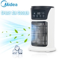 Midea Air Conditioner Portable Fan Desktop Spray Ultrasonic Atomization 3speed Mute Air Cooler Night Light Electric Fan for Home